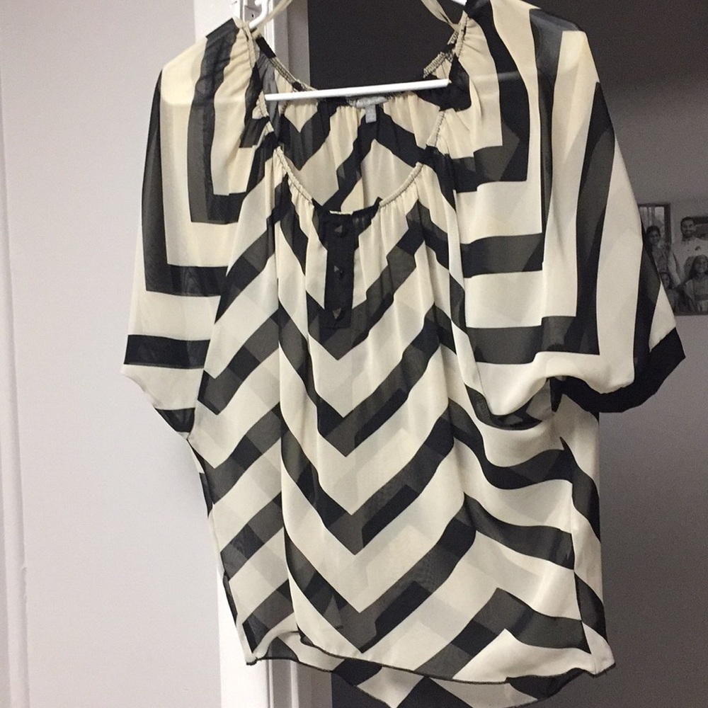 Black and white stripe blouse.
